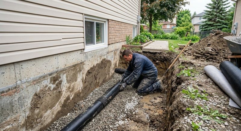 Basement Drainage Installation in Mobile, AL